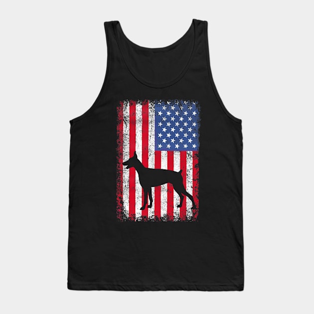 Doberman Pinscher American Flag Tank Top by Wakzs3Arts